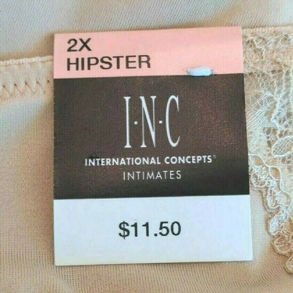 INC International Concepts Womens Lace Inset Hipster Panties Frappe Size 2X NEW - Picture 4 of 9